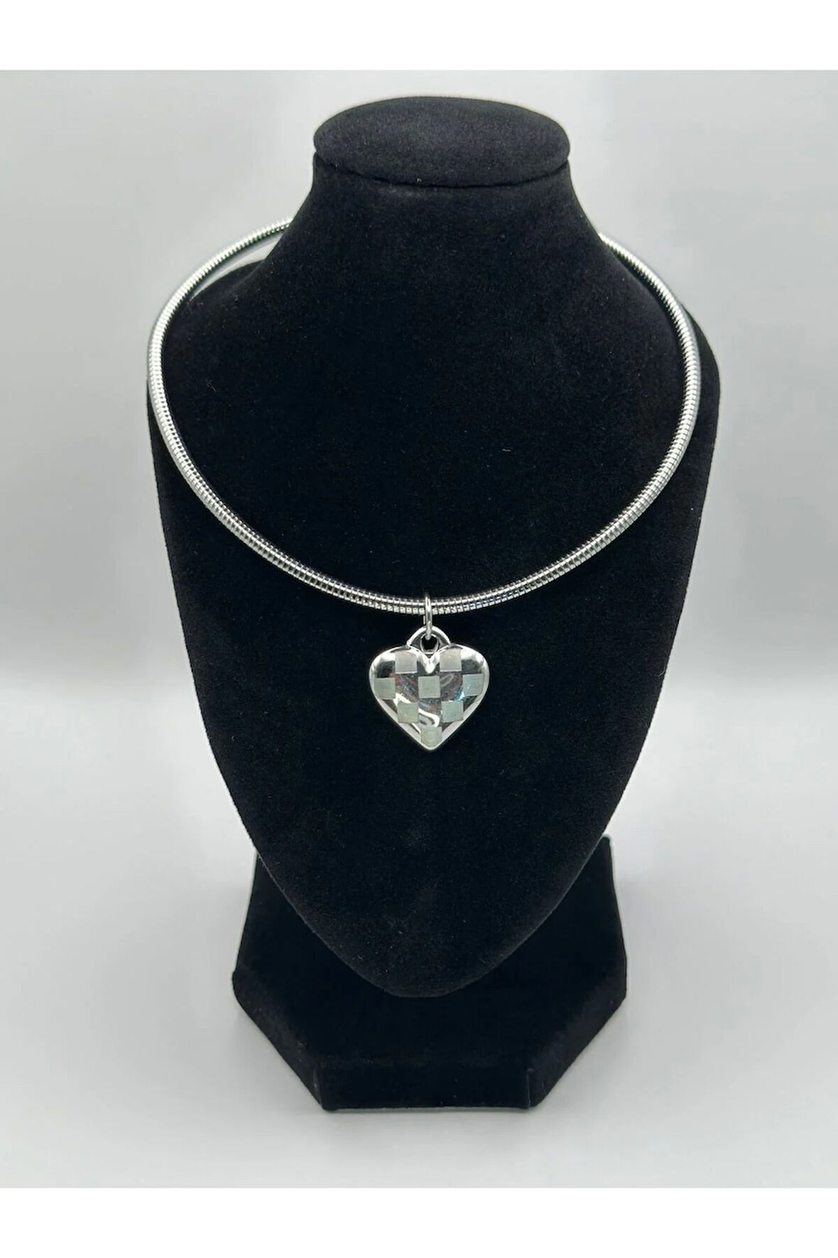 Çelik Gold Ve Silver Kalpli Kolye