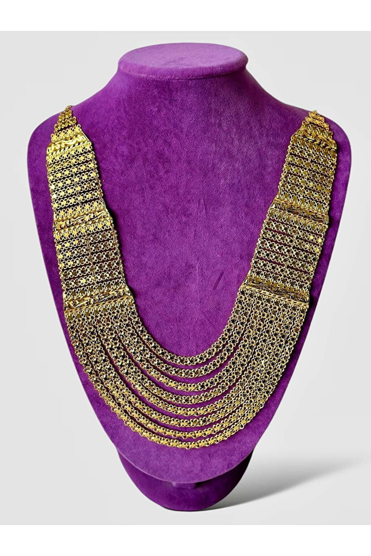 Çelik 22 Ayar Altın Kaplama Madonna Hint Akıtma Kolye