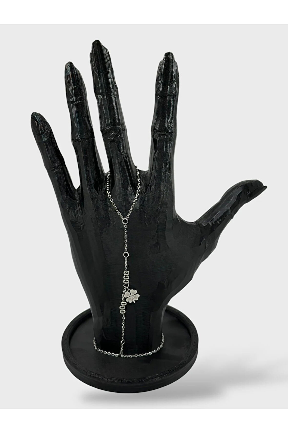 Çelik Dorikalı Yoncalı Şahmeran Bileklik (Gümüş)