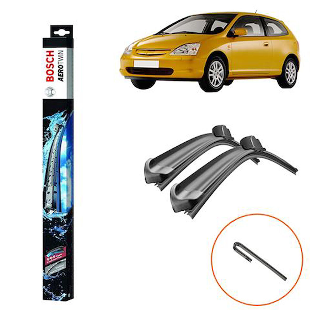 Honda Civic HB Muz Silecek Takımı Ön Bosch Aerotwin 2001-2005