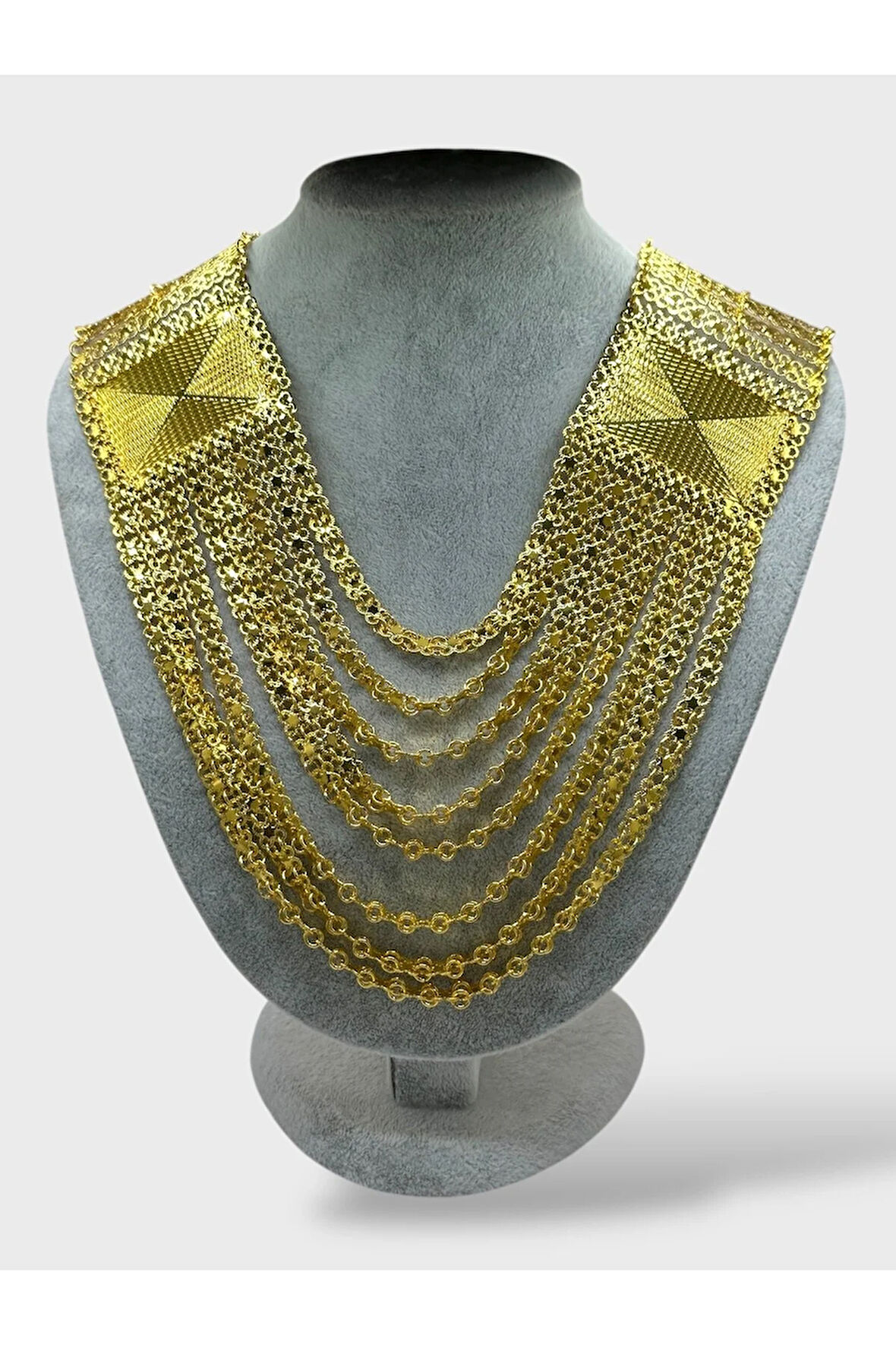 Çelik 22 Ayar Altın Kaplama Madonna Hint Akıtma Kolye