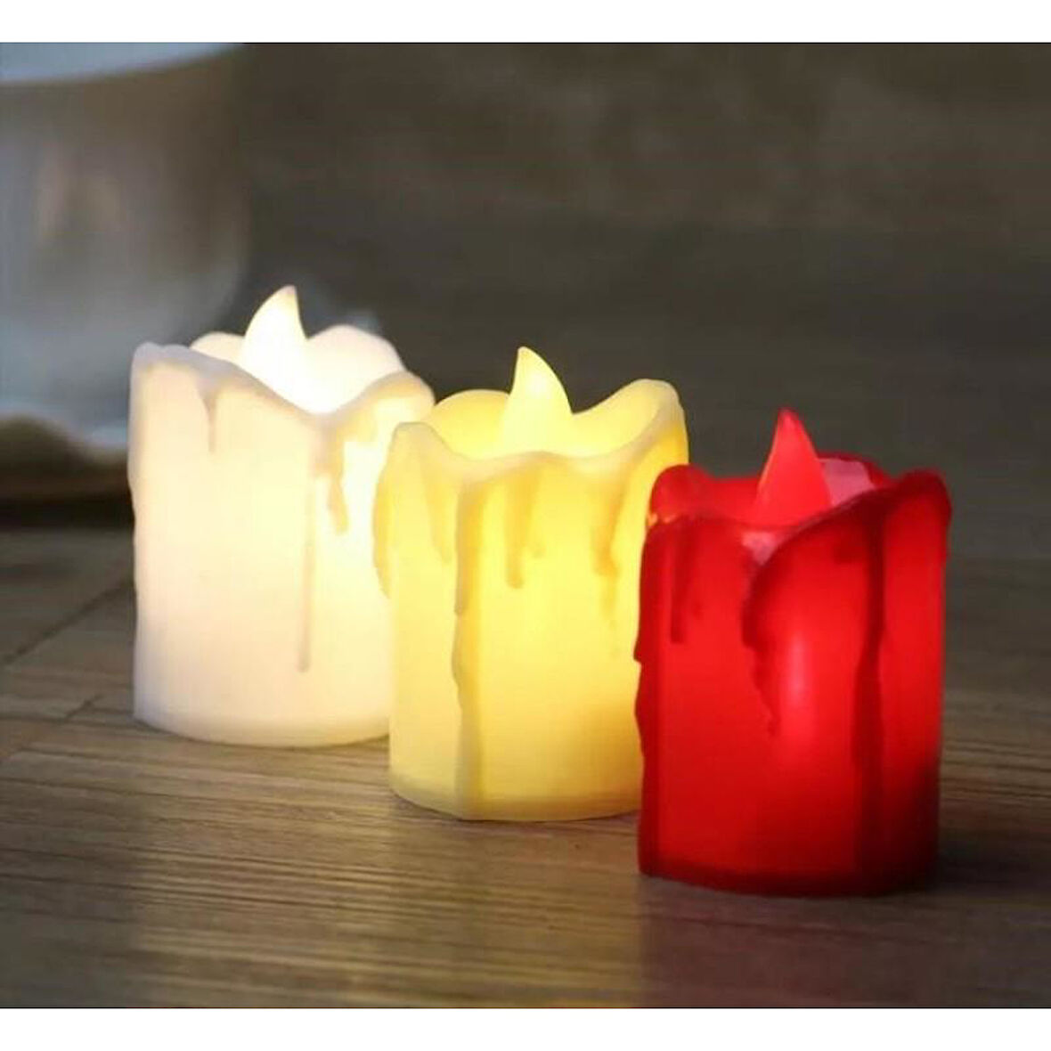 Plastik Alevsiz Mum 24 Adet