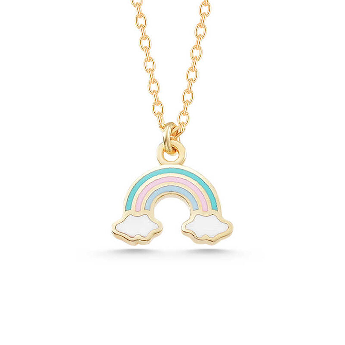 925 Ayar Gümüş Gold Gökkuşağı Kadın Kolye