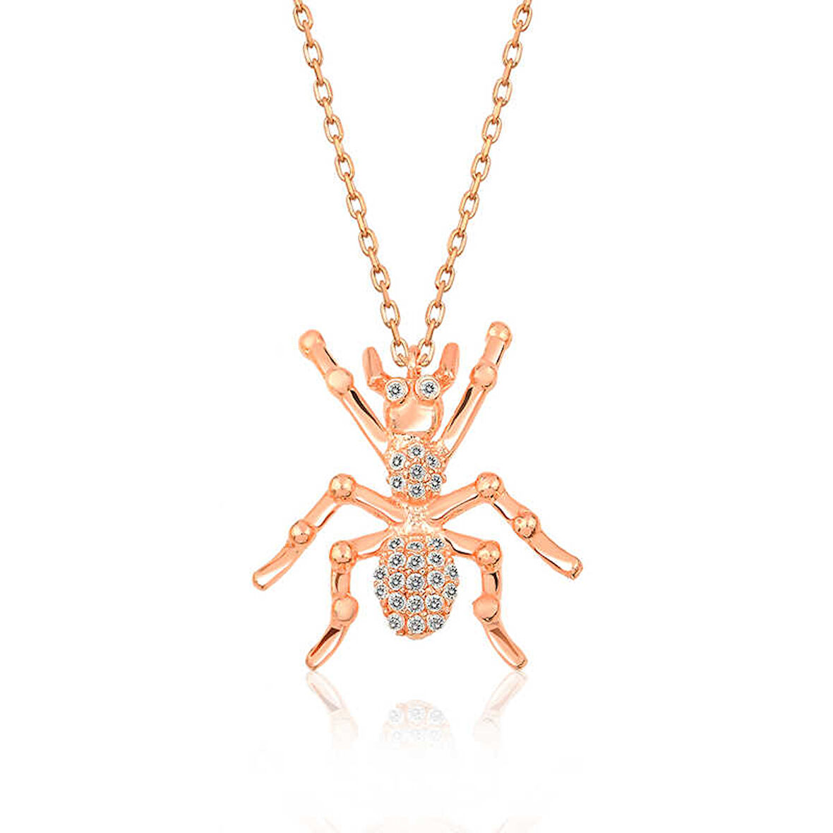 925 Ayar Gümüş Rose Örümcek Kadın Gümüş Kolye