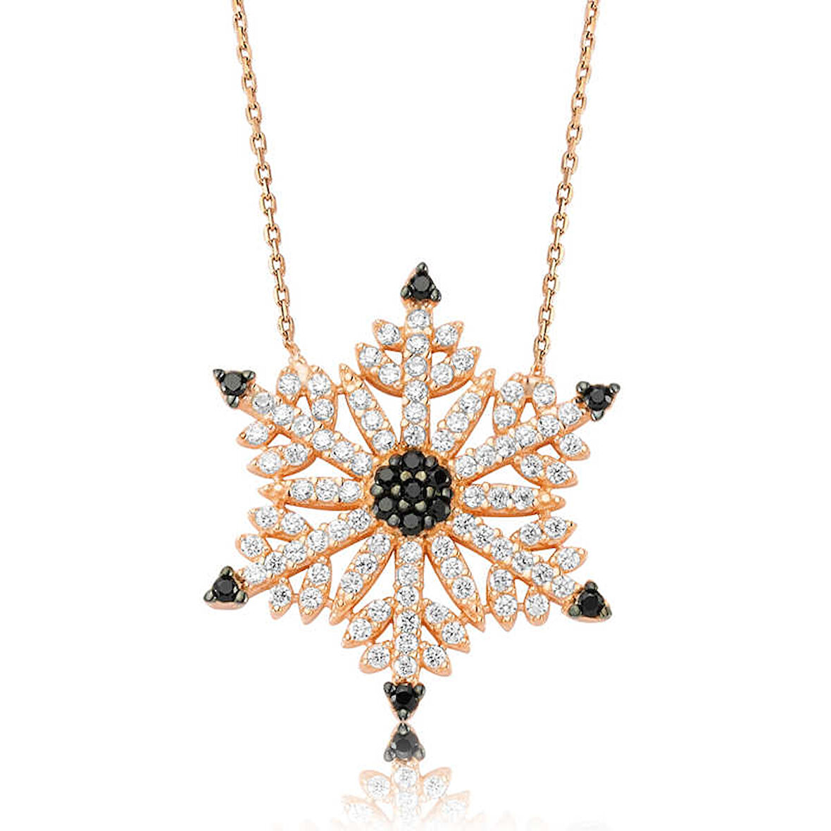 925 Ayar Gümüş Kar Tanesi Kadın Gümüş Kolye