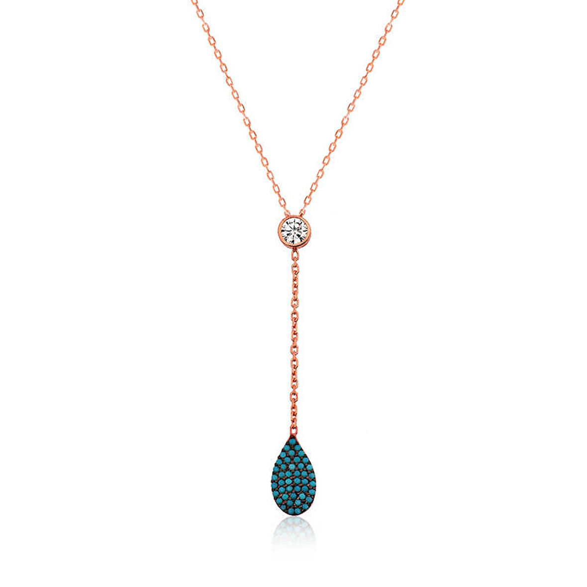 925 Ayar Gümüş Aşk Damlası Kadın Gümüş Kolye