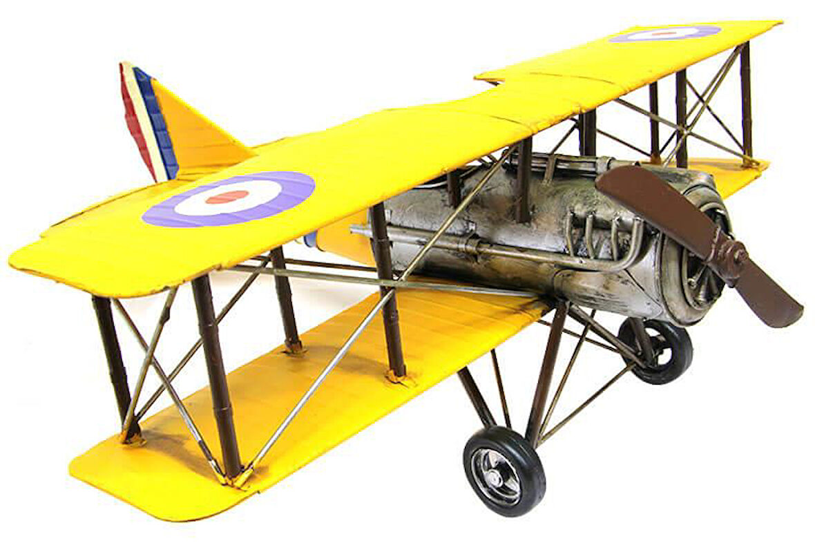 Dekoratif Metal Uçak Çift Kanatlı Dekoratif Hediyelik