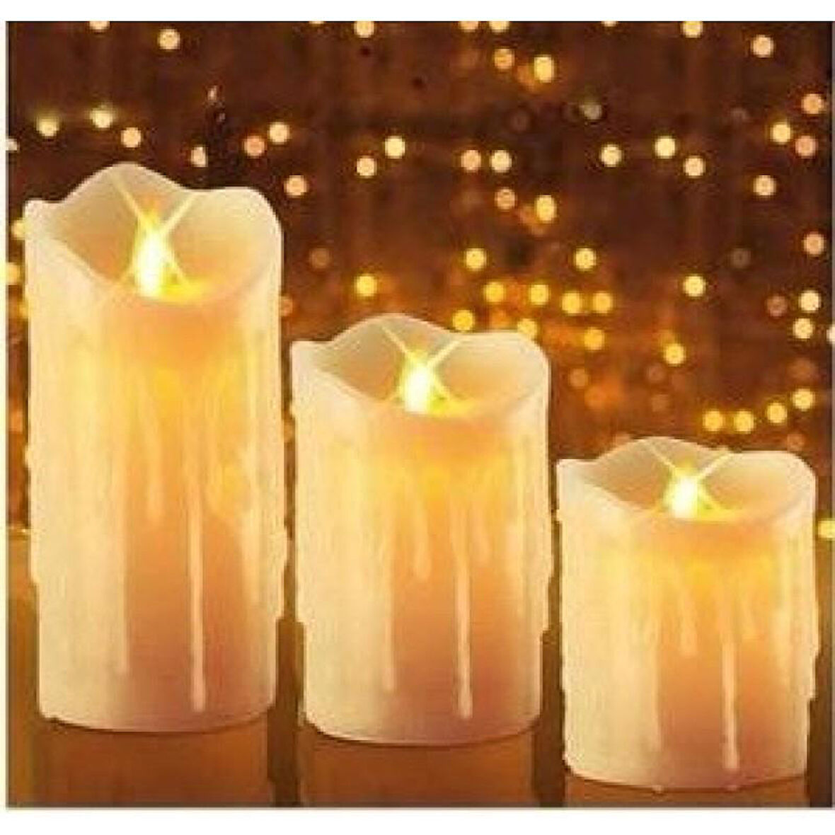 Alevsiz Titreyen Pilli Mum Seti 3'Lü