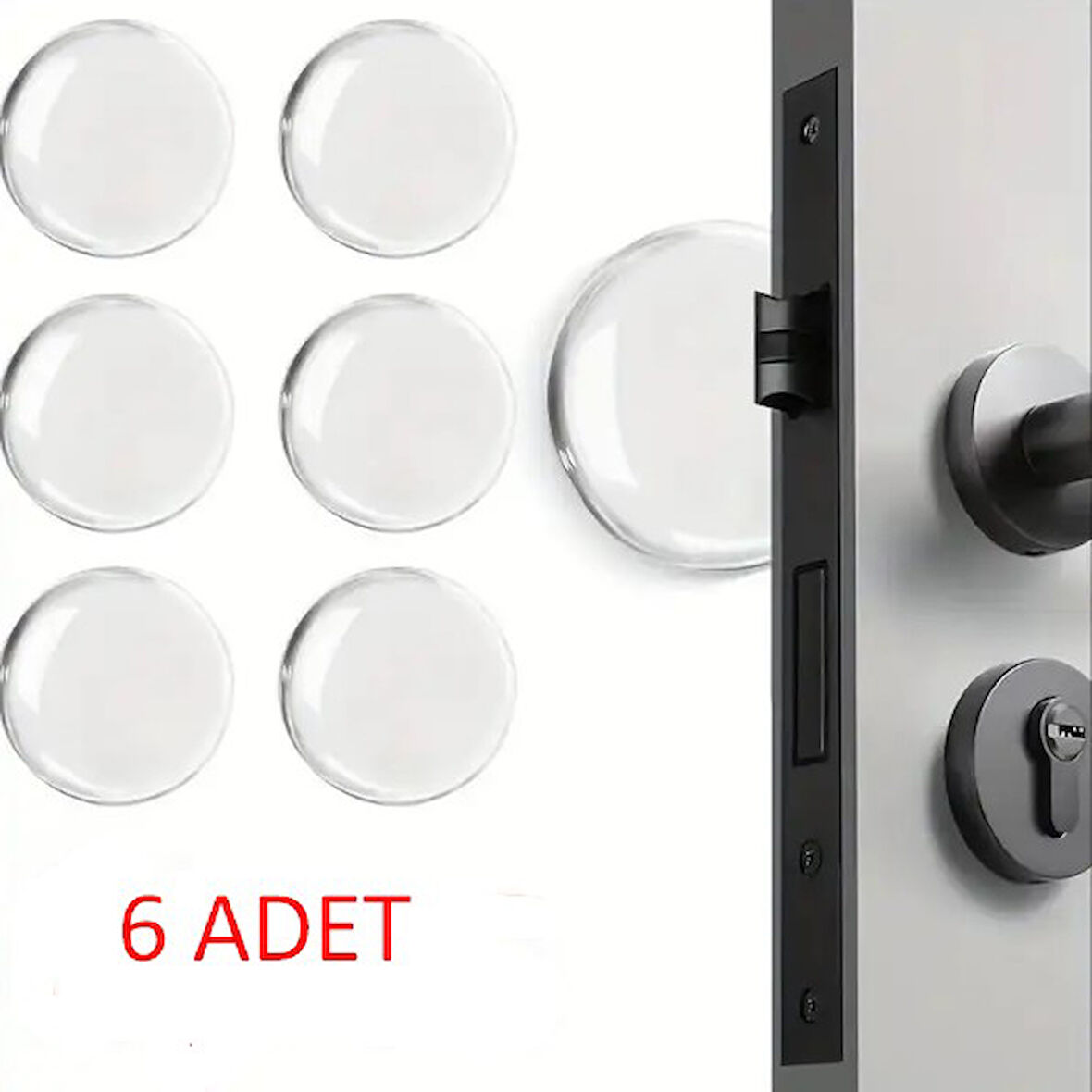 Şeffaf  Silikon Mobilya ve Kapı Durdurucu Darbe Pedi 6 lı