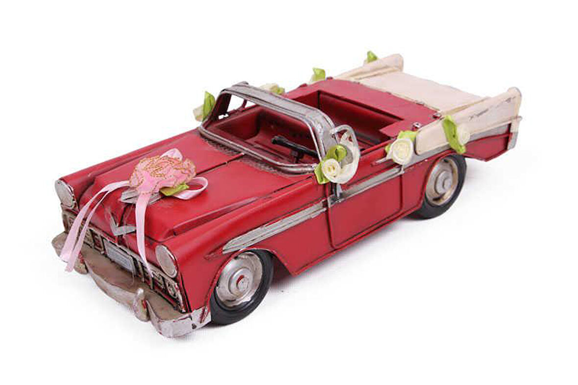 Dekoratif Metal Araba Üstü Açık Vintage Biblo Hediyelik