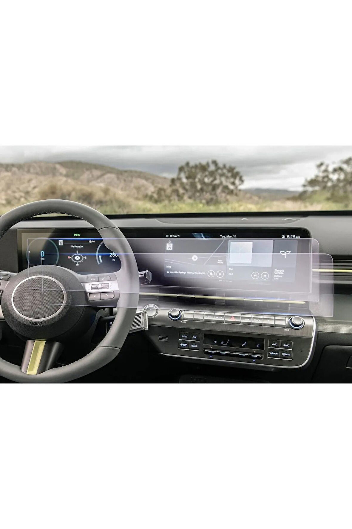 Hyundai Kona 2024 Gösterge Panel ve Bilgi Ekranı Uyumlu 9H Nano Ekran Koruyucu