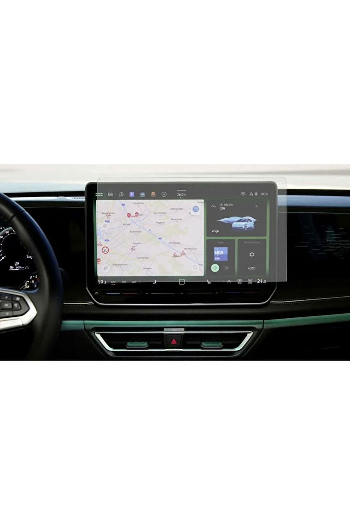 Volkswagen Yeni Golf 12.9 inç Navigasyon Uyumlu 9H Nano Ekran Koruyucu 2024