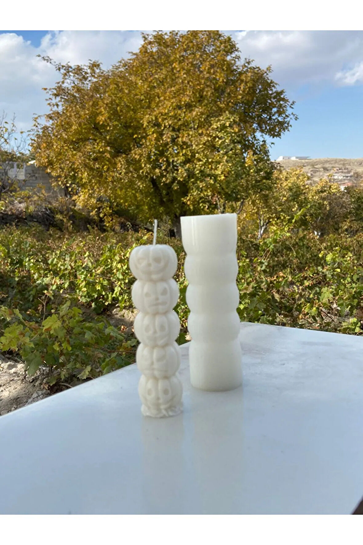 Kabak Totem Tekli Mum Kalıbı  kokulutaş seramik silikon kalıbı