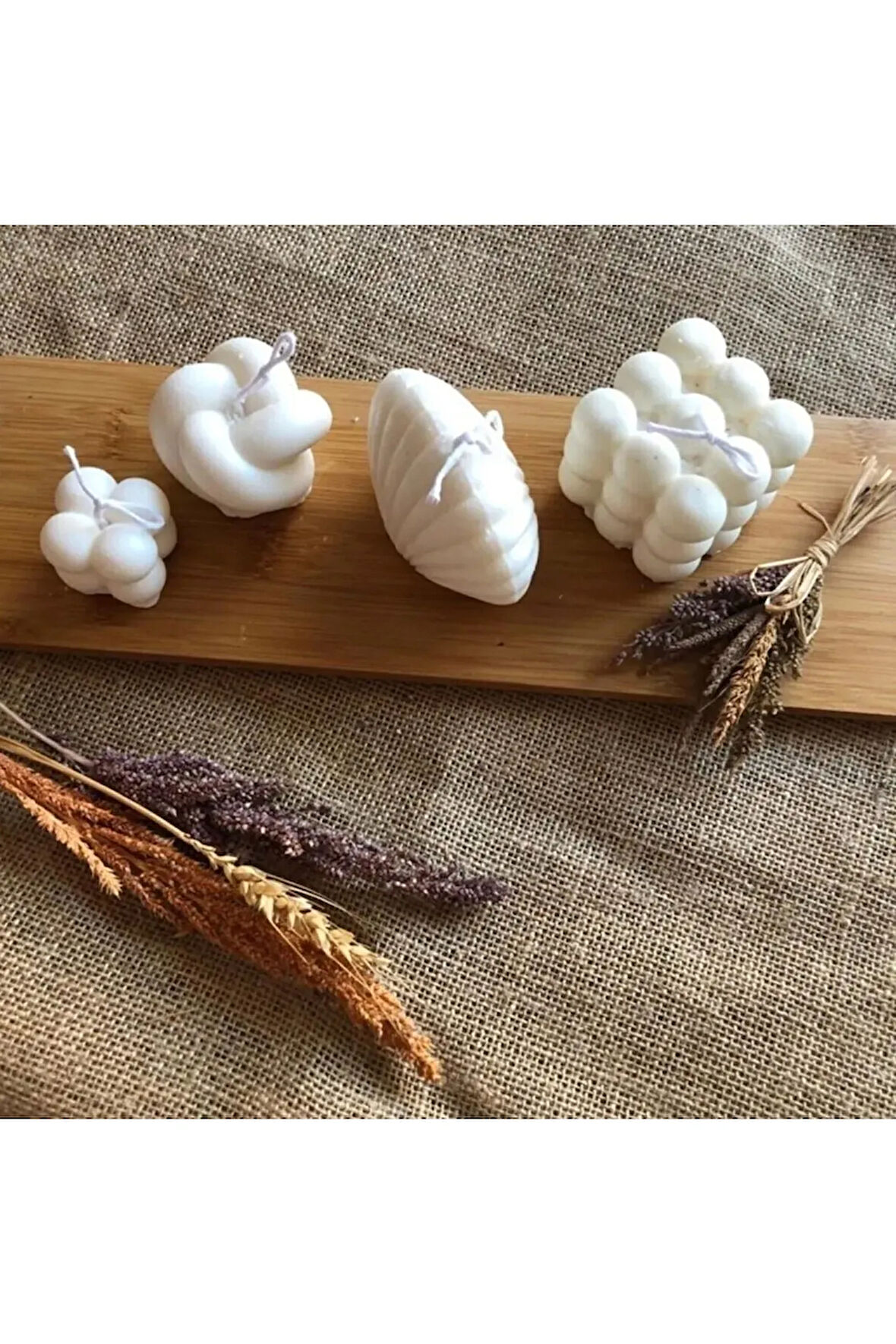 mum silikon kalıbı 4 lü set (büyük istiridye, büyük bubble, düğüm, mini bubble)