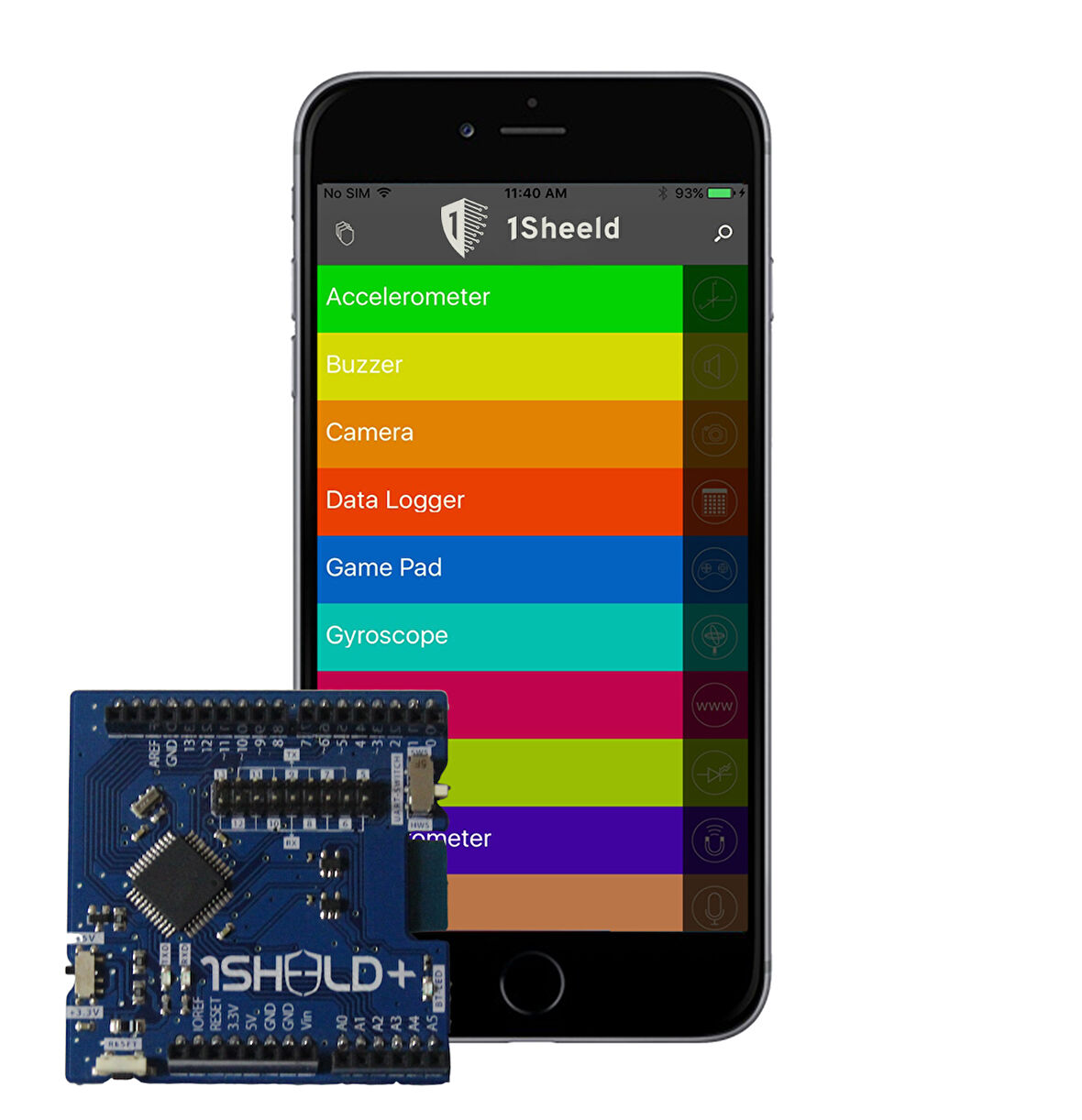 1Sheeld+ - Akıllı telefon ile çok yönlü Arduino Shield Standart