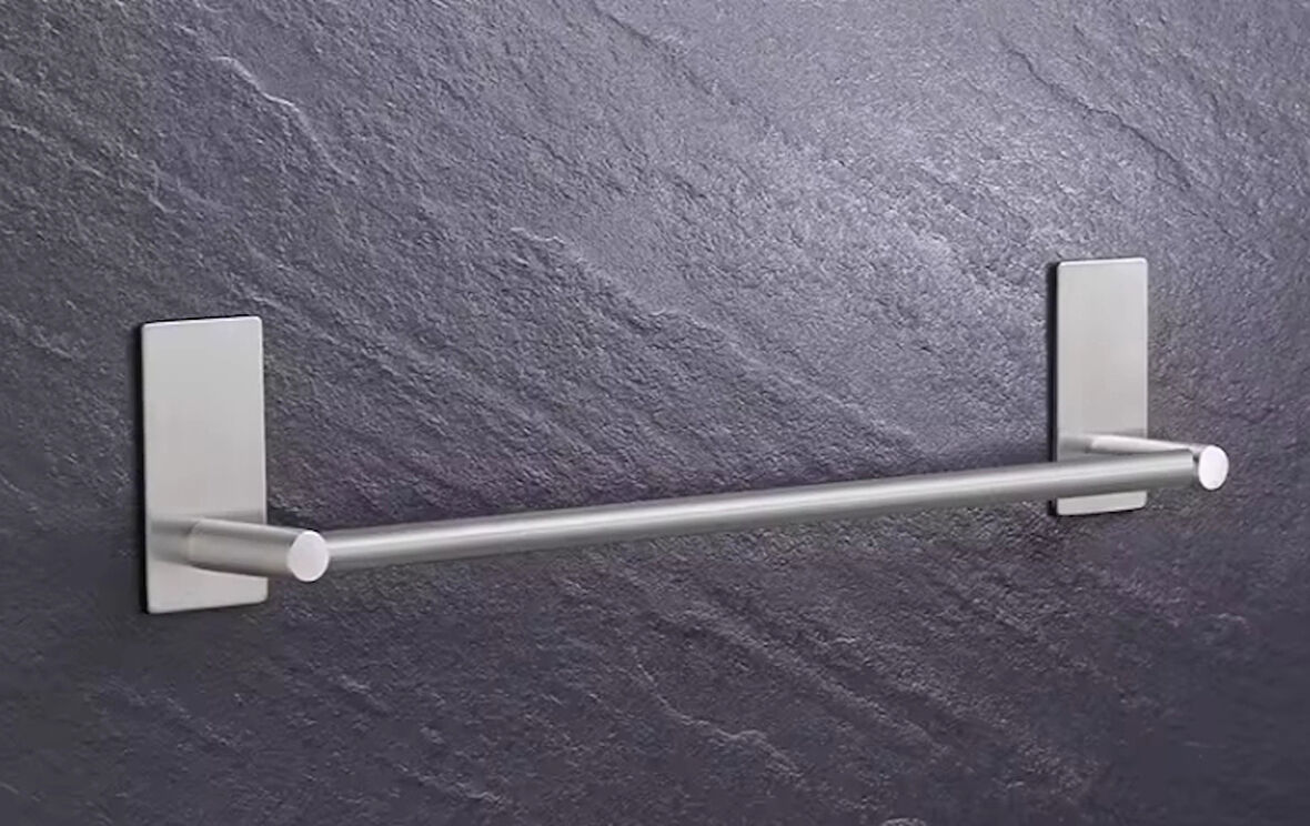 HAVLULUK DİK ROZETLİ 42CM YAPIŞKANLI PASLANMAZ ÇELİK KROM RENGİ