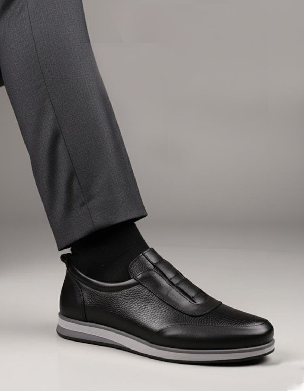 DETECTOR Erkek Siyah Deri Rahat Günlük Loafer Ayakkabı ARDEN