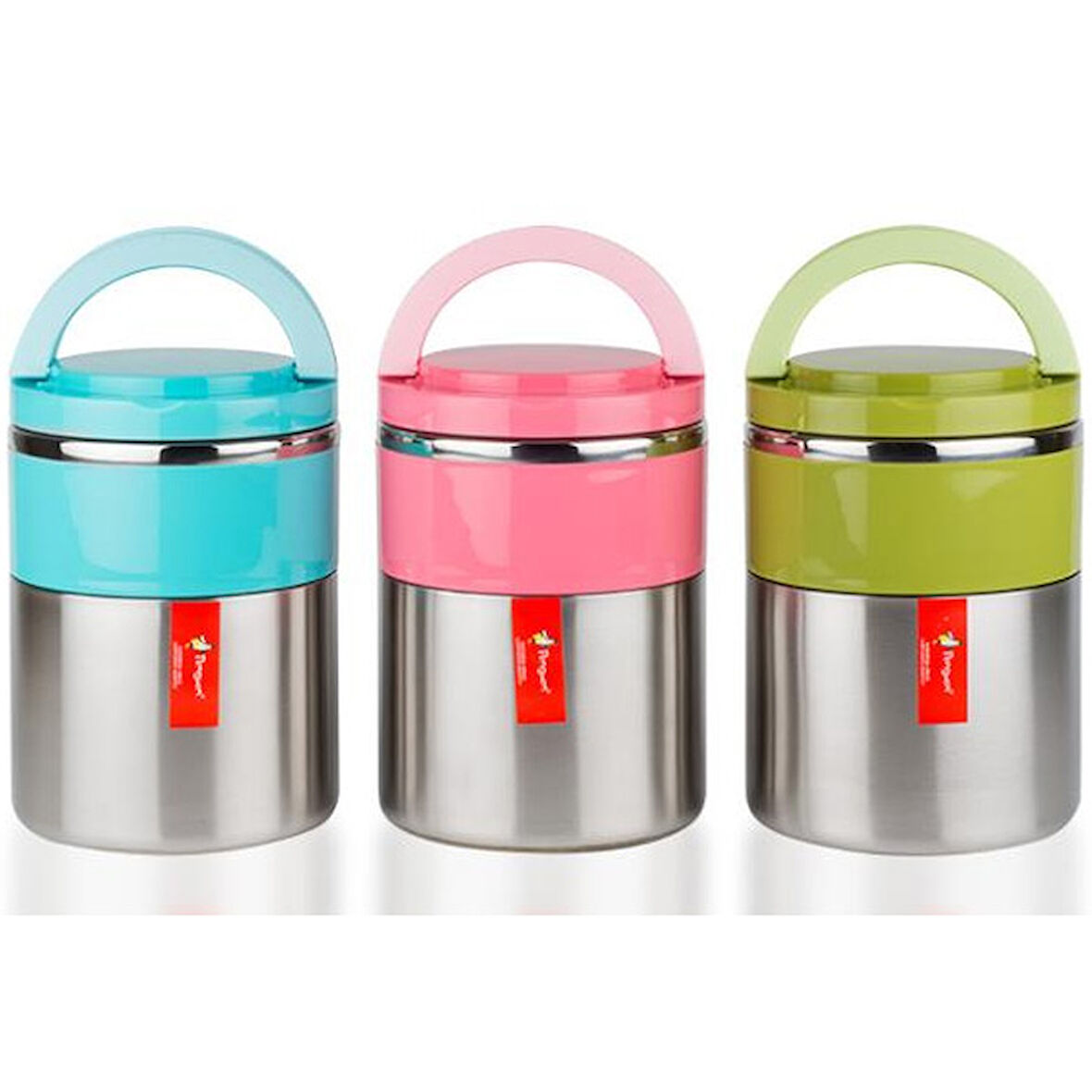 Çiftli Yemek Termosu - Sefer Tası - Inox - Penguen - Mavi (PNG-1302)