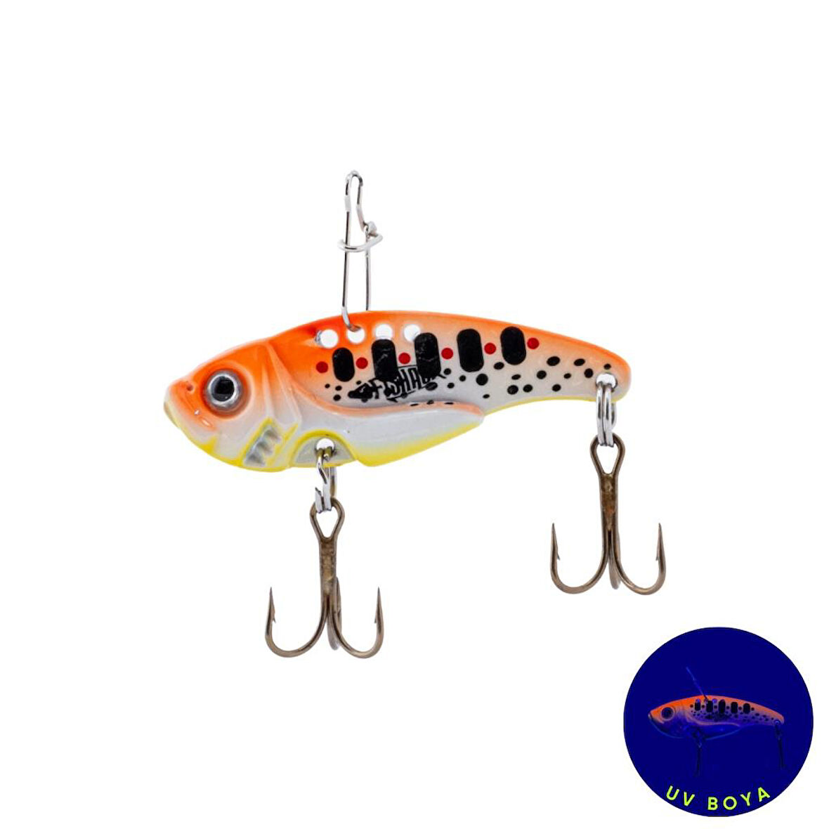 Vibrasyon Yem - LRF/Spin Jig - Fishack VibraX - 7g 40mm - Fire Dot - UV Boyalı