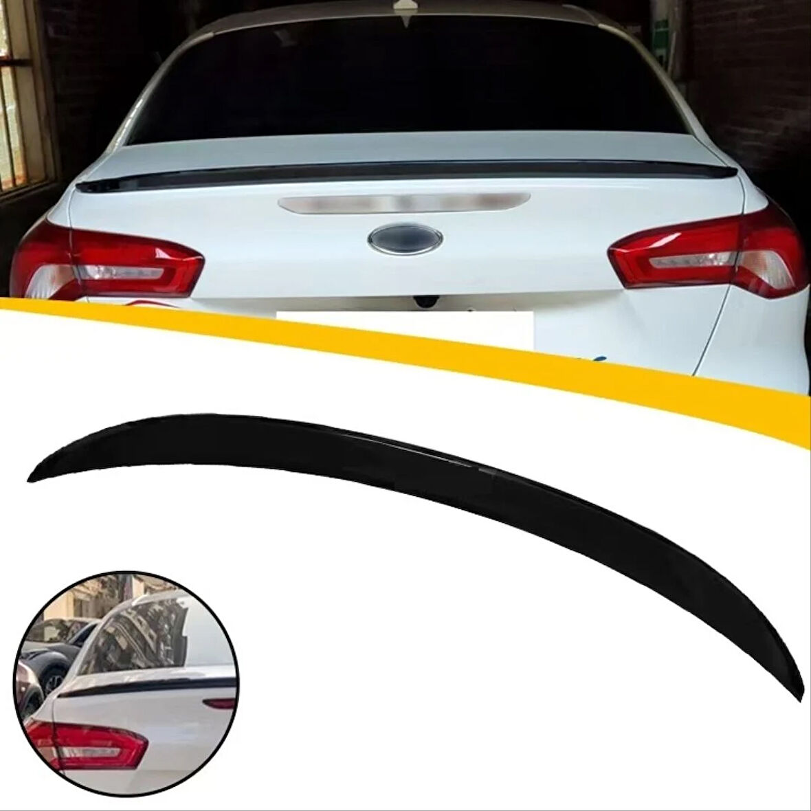 Ford Focus 2019 Sonrası  Uyumlu R Spoiler (Gloss Black / Parlak Siyah)