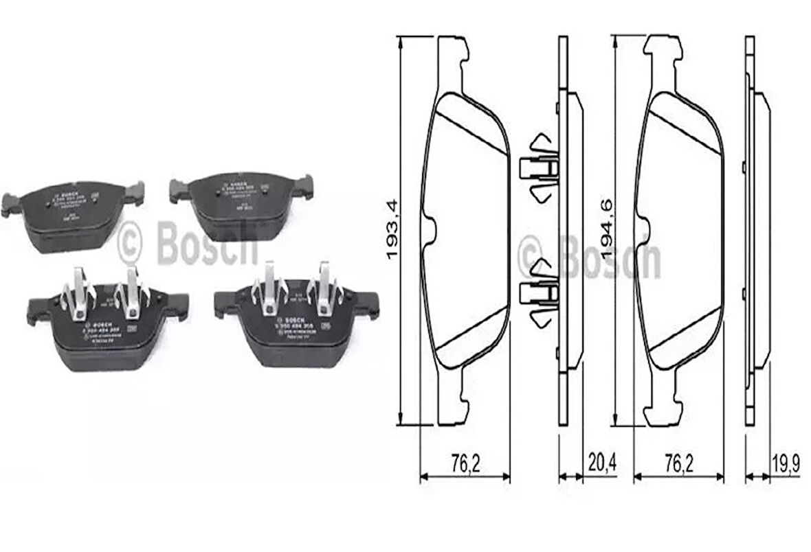 Volvo XC60 2008 Sonrası, XC90 2002 Sonrası Ön Fren Balatası (Bosch1)