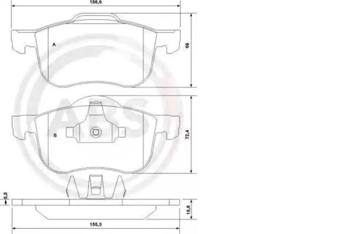 Volvo S60 2000 Sonrası, S70 1997-2000, S80 1998 Sonrası, V70 1997-2007, XC70 2000 Sonrası Ön Fren Balatası (Bosch1)
