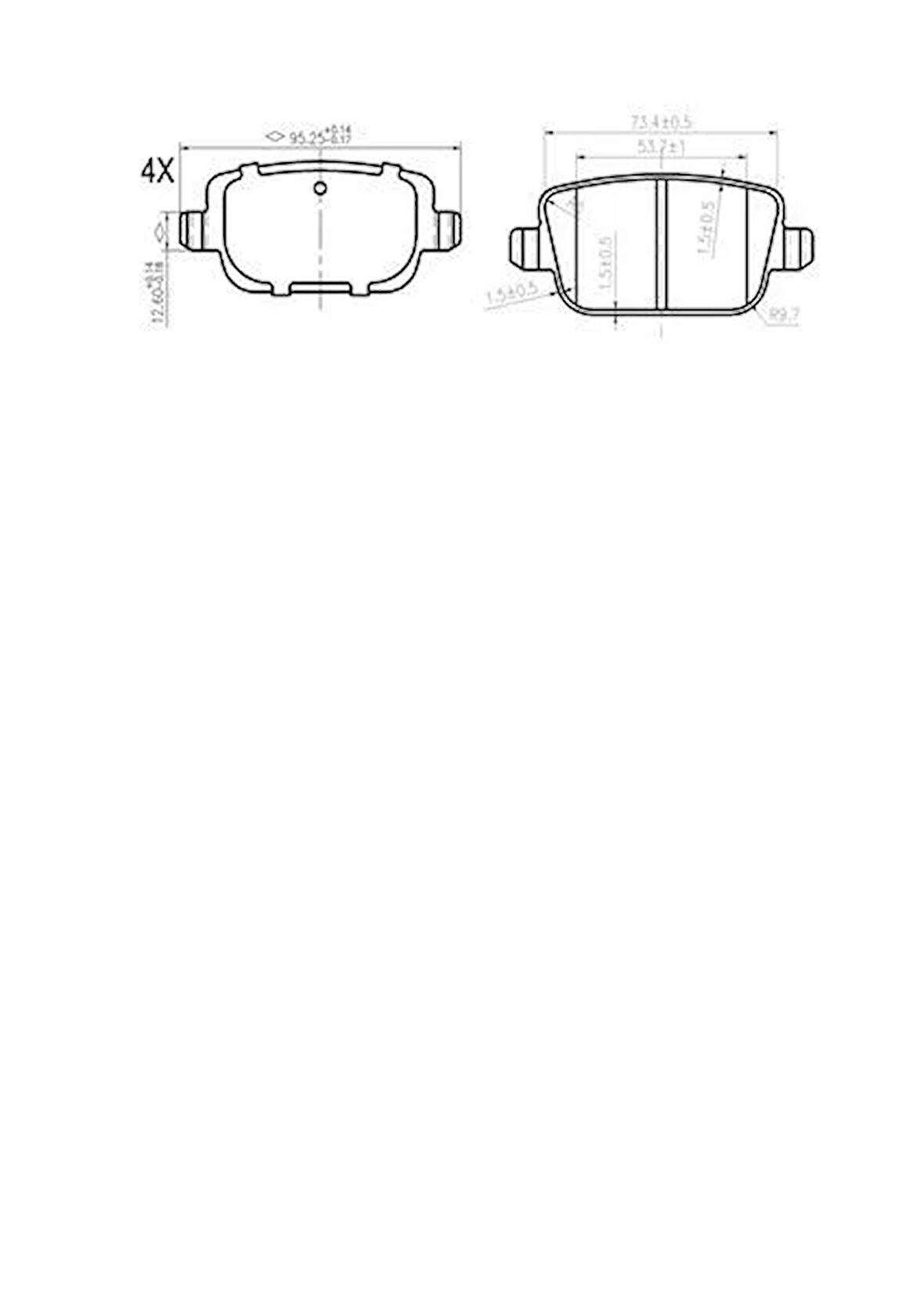 Volvo S60 2010 Sonrası, S80 2006 Sonrası, V60, V70 2006 Sonrası, XC60 2008 Sonrası, XC70 2006 Sonrası / Ford S-Max 2006 Sonrası, Galaxy III 2006 Sonrası / Land Rover Range Rover Evoque 2011 Sonrası Arka Fren Balatası (Bosch1)