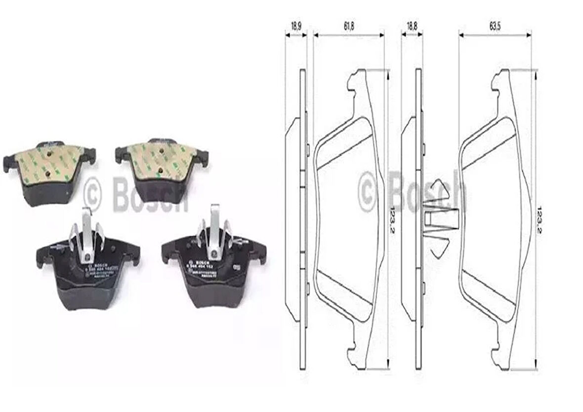 Volvo XC90 2002-2012 Arası Uyumlu Arka Fren Balatası (Bosch1)