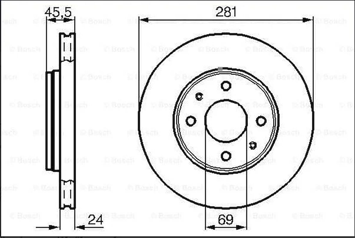 Volvo C70 1995 Sonrası S40 1995 Sonrası V40 1995 Sonrası Ön Fren Diski 281 mm Havalı
