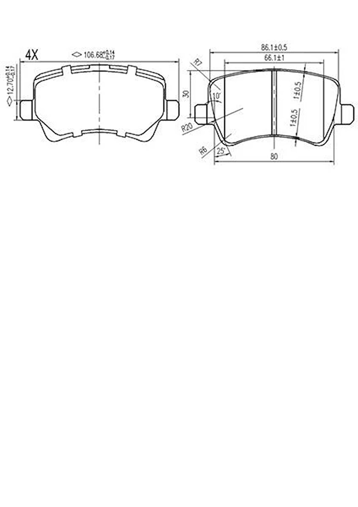 Volvo S60 2010 Sonrası, S80 2006 Sonrası, V60, V70 2006 Sonrası, XC60 2008 Sonrası, XC70 2006 Sonrası / Ford S-Max 2006 Sonrası, Galaxy III 2006 Sonrası / Land Rover Range Rover Evoque 2011 Sonrası Arka Fren Balatası (PROWALLE1)