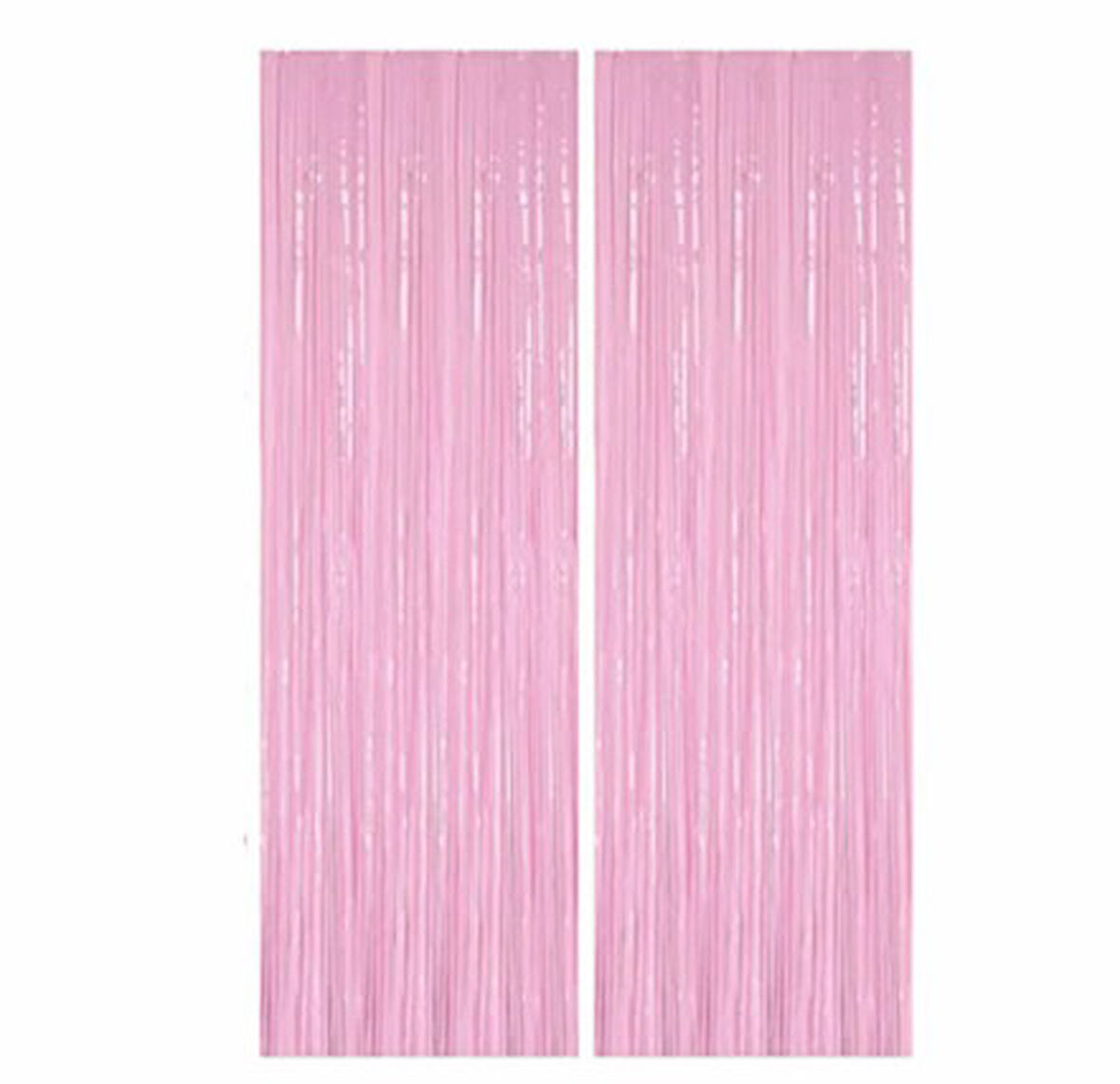 METALİZE DOĞUM GÜNÜ, PARTİ ARKA FON PERDE PEMBE PÜSKÜLLÜ 90x200