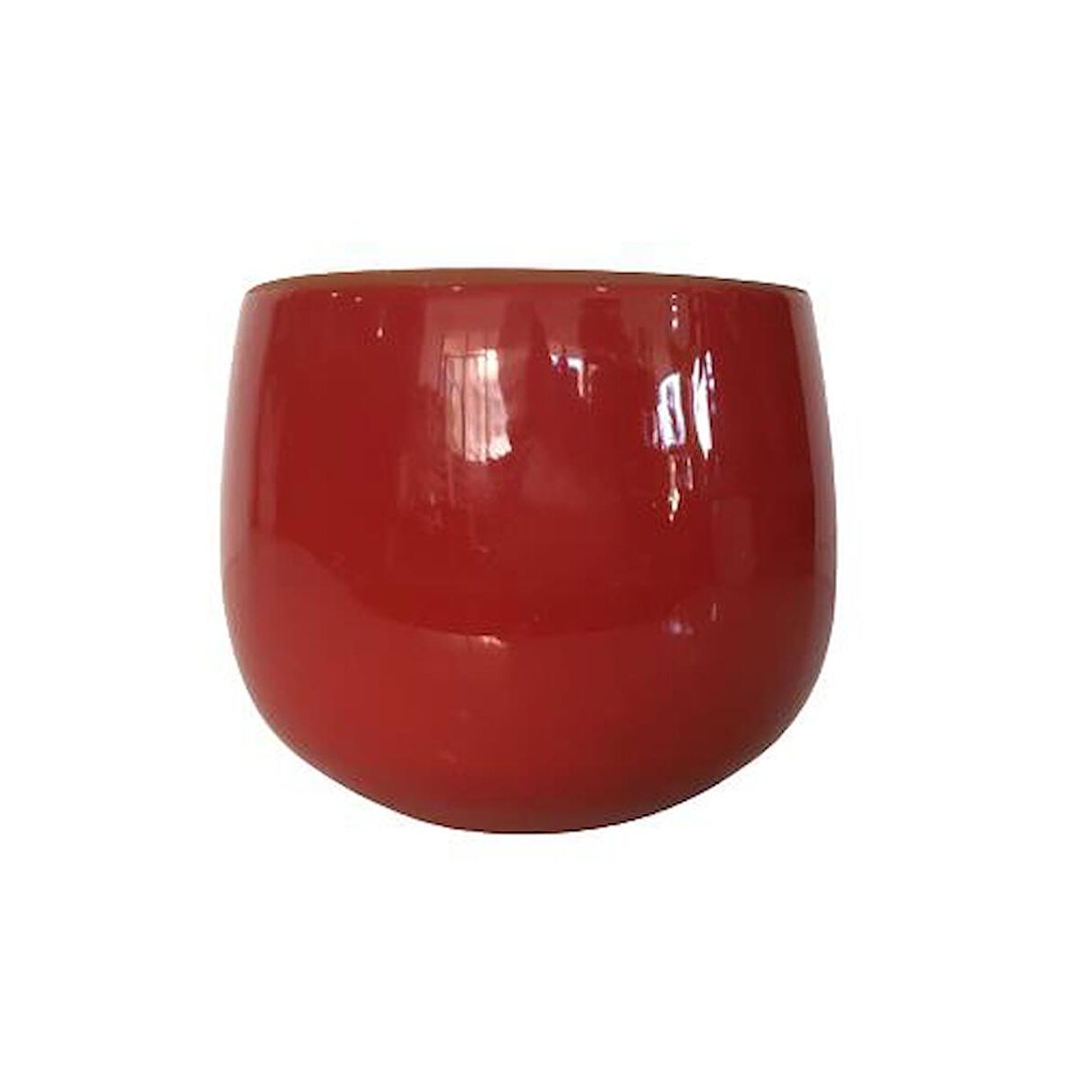KIRMIZI RENK SIRLI EL YAPIMI KÜÇÜK BOY TOPRAK SAKSI (11*11 CM)