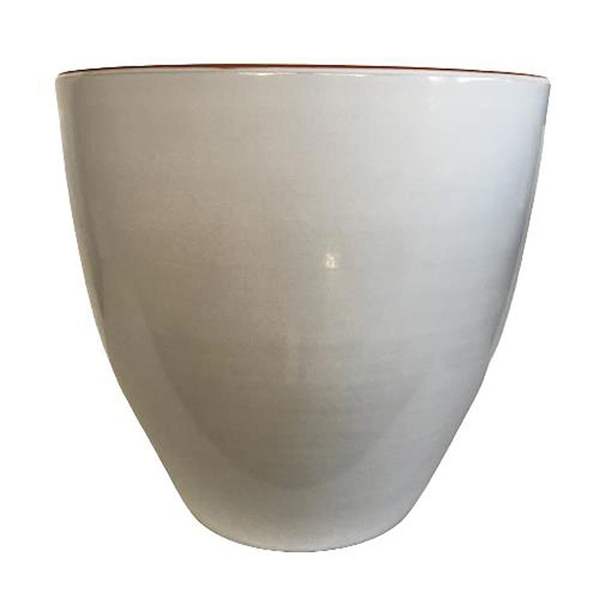 BEYAZ RENK SIRLI , EL YAPIMI TOPRAK SAKSI 36*38 CM)