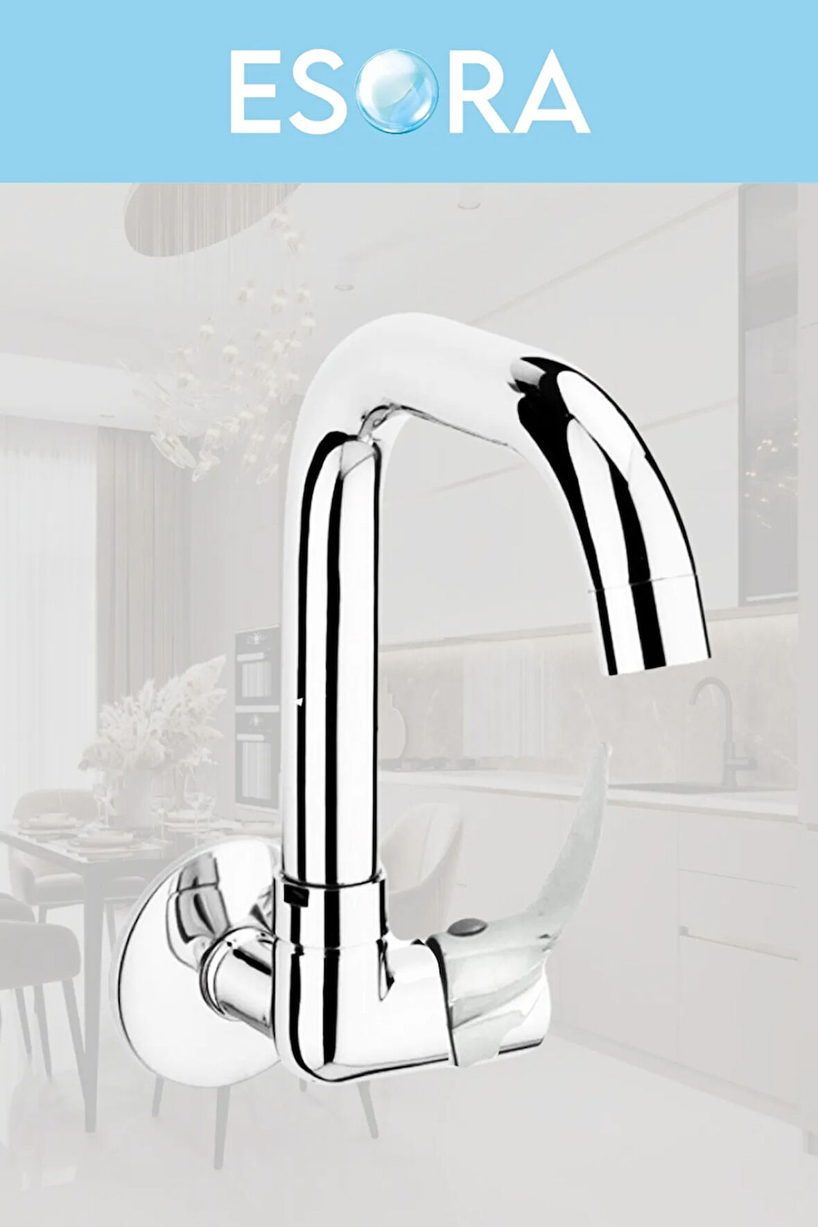 Mix Tekli Duvardan Köşe Borulu Lavabo Bataryası Musluğu Çeşmesi