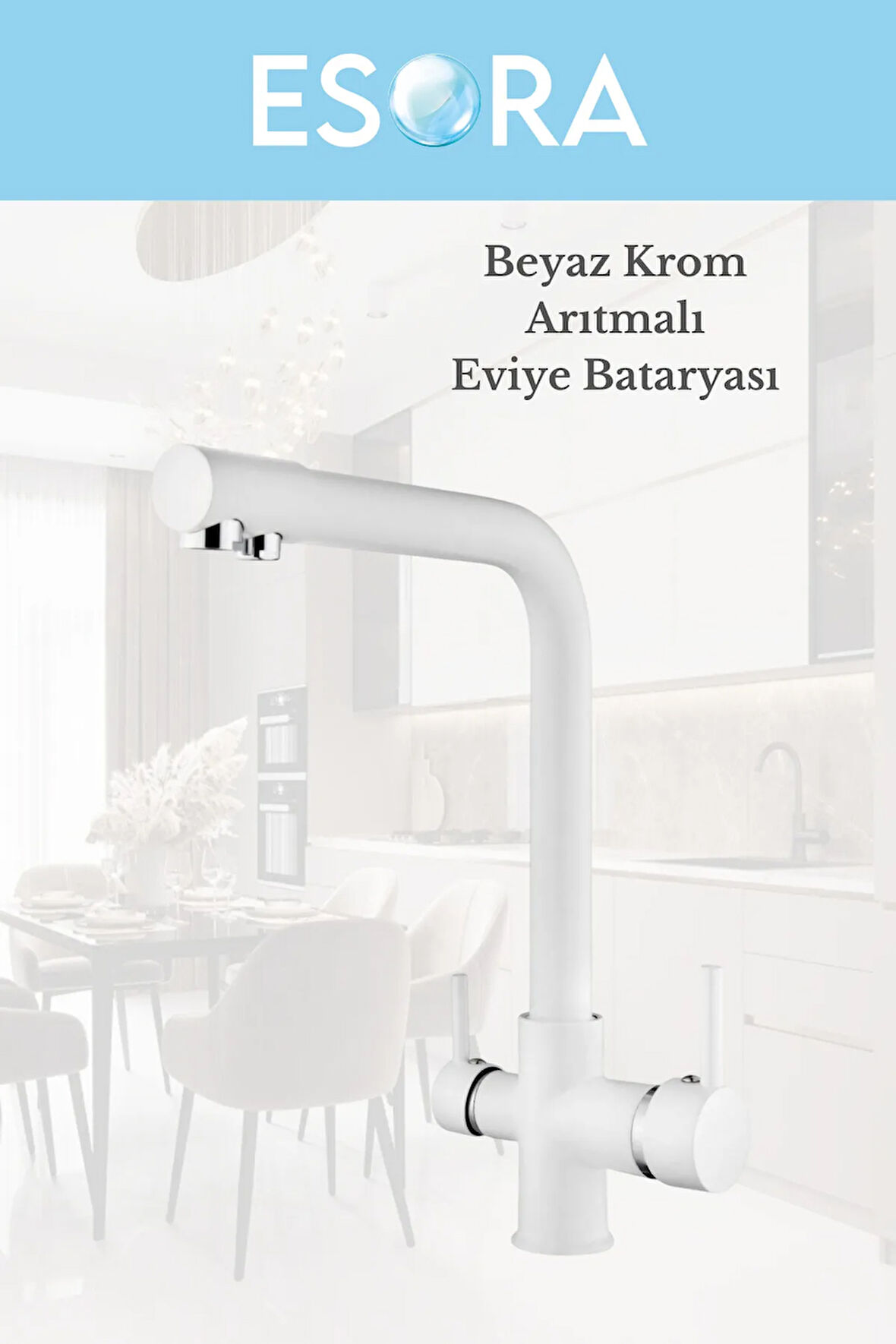 Beyaz Krom Arıtmalı Eviye Bataryası