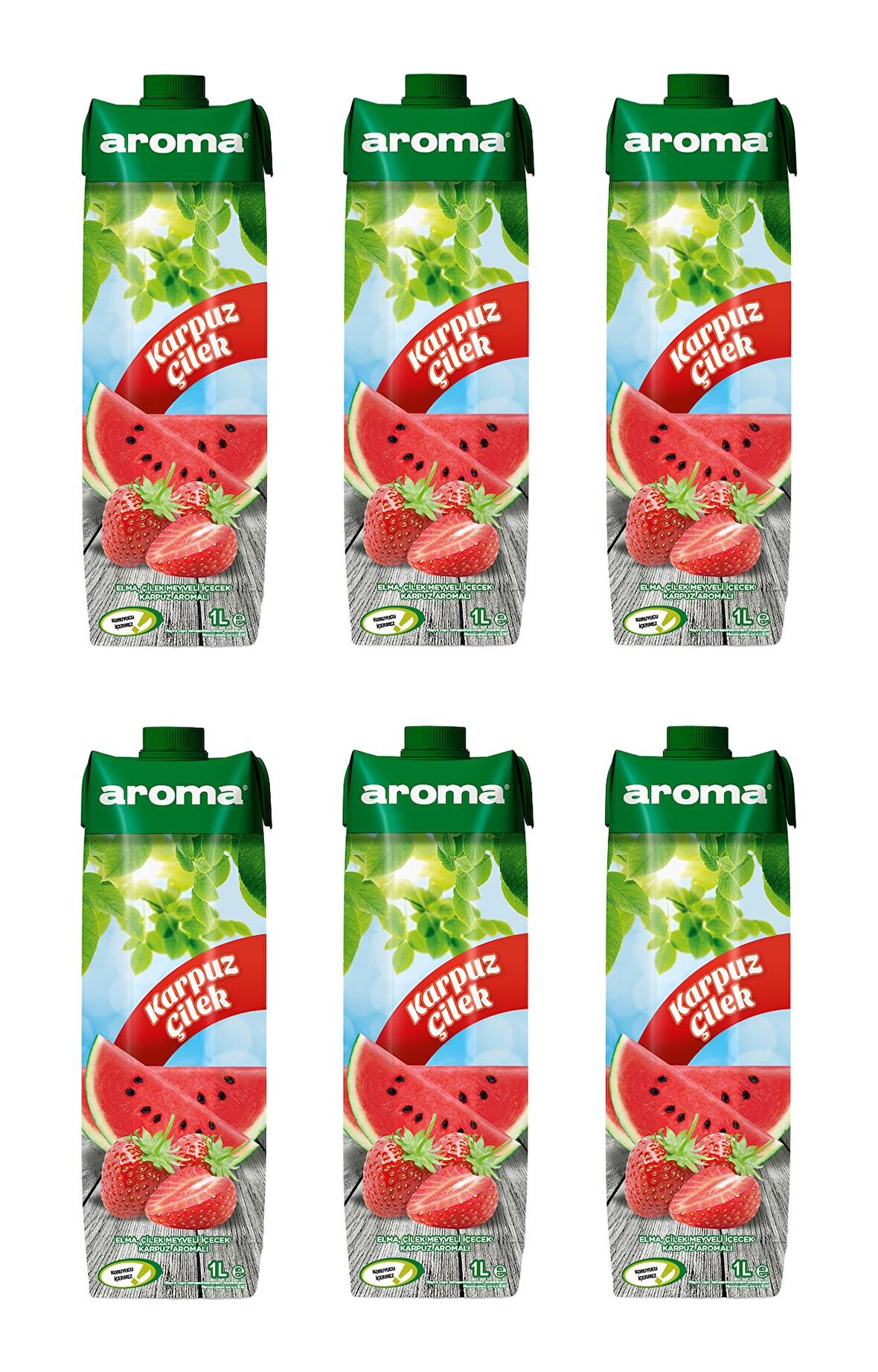 Aroma Karpuz Çilek Meyveli İçecek 1 Lt X 6 Adet