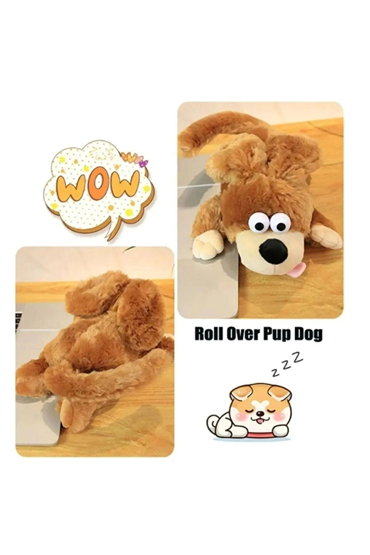 Roffle Roly Kahkaha ile Yuvarlanan Pilli Sesli Hareketli İnteraktif Gülen Köpek - 30 cm
