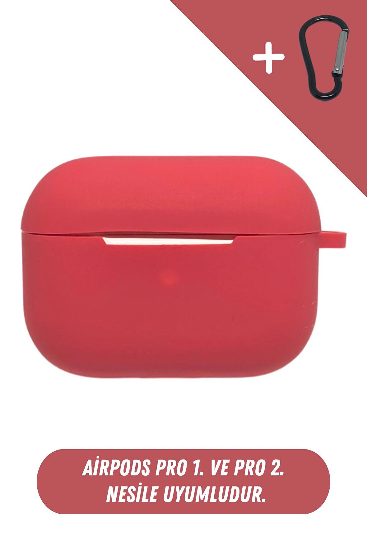 Pro 1/2. Nesil Uyumlu Koruyucu Bluetooth Silikon Yumuşak 360 Kulaklık Kılıfı Bordo
