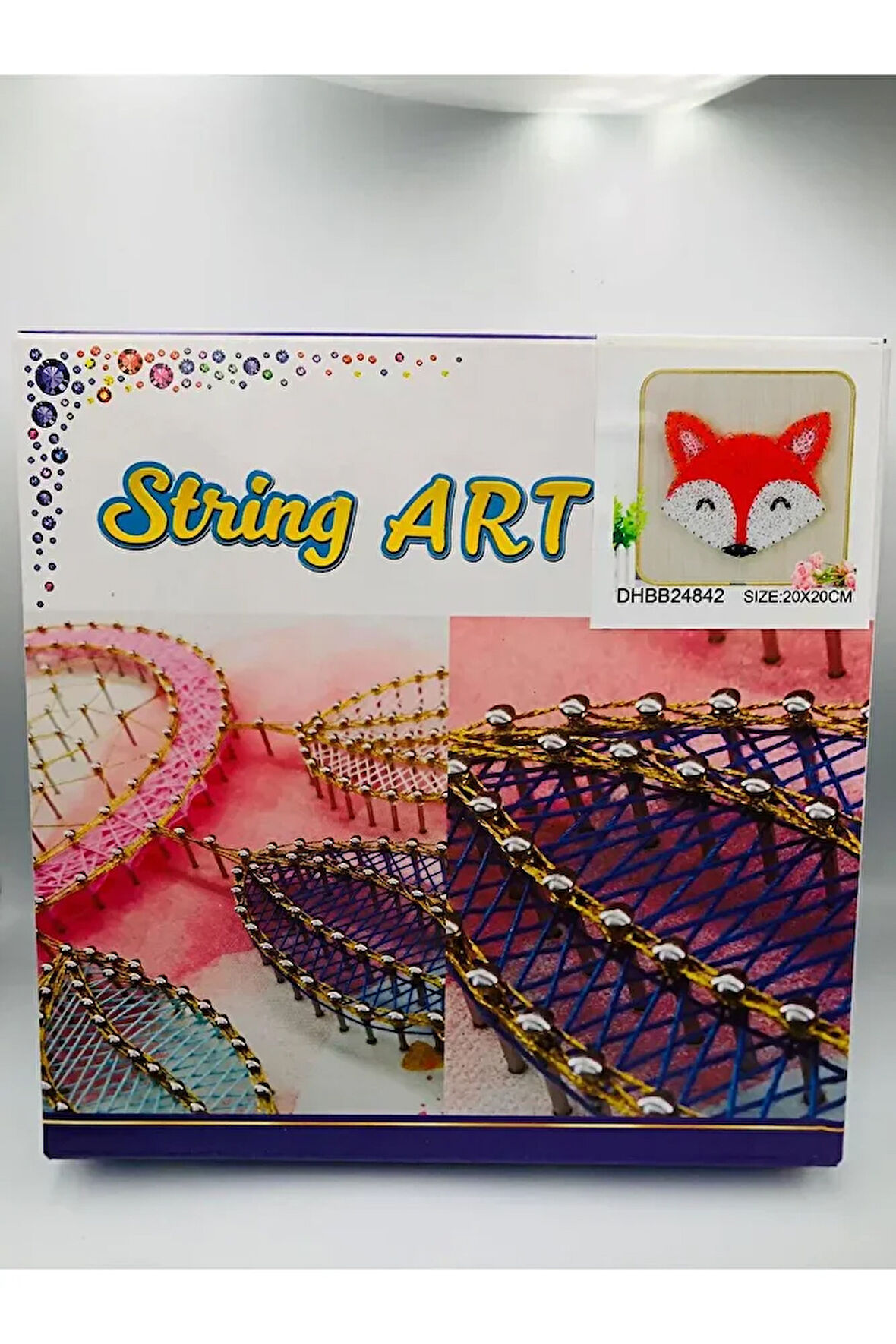 20x20 cm Filografi Başlangıç Seti, Çivi Çakma Ve Renkli Filografi Seti, Çocuklar için, Unisex