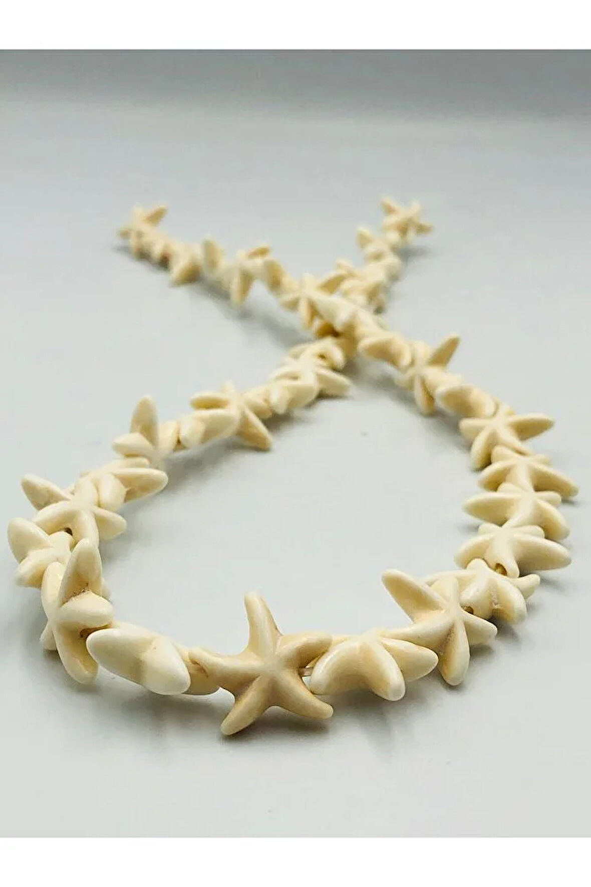 36 Adet Deniz Yıldızı Krem Kahverengi Akrilik Plastik Boncuk 1 mm Delikli