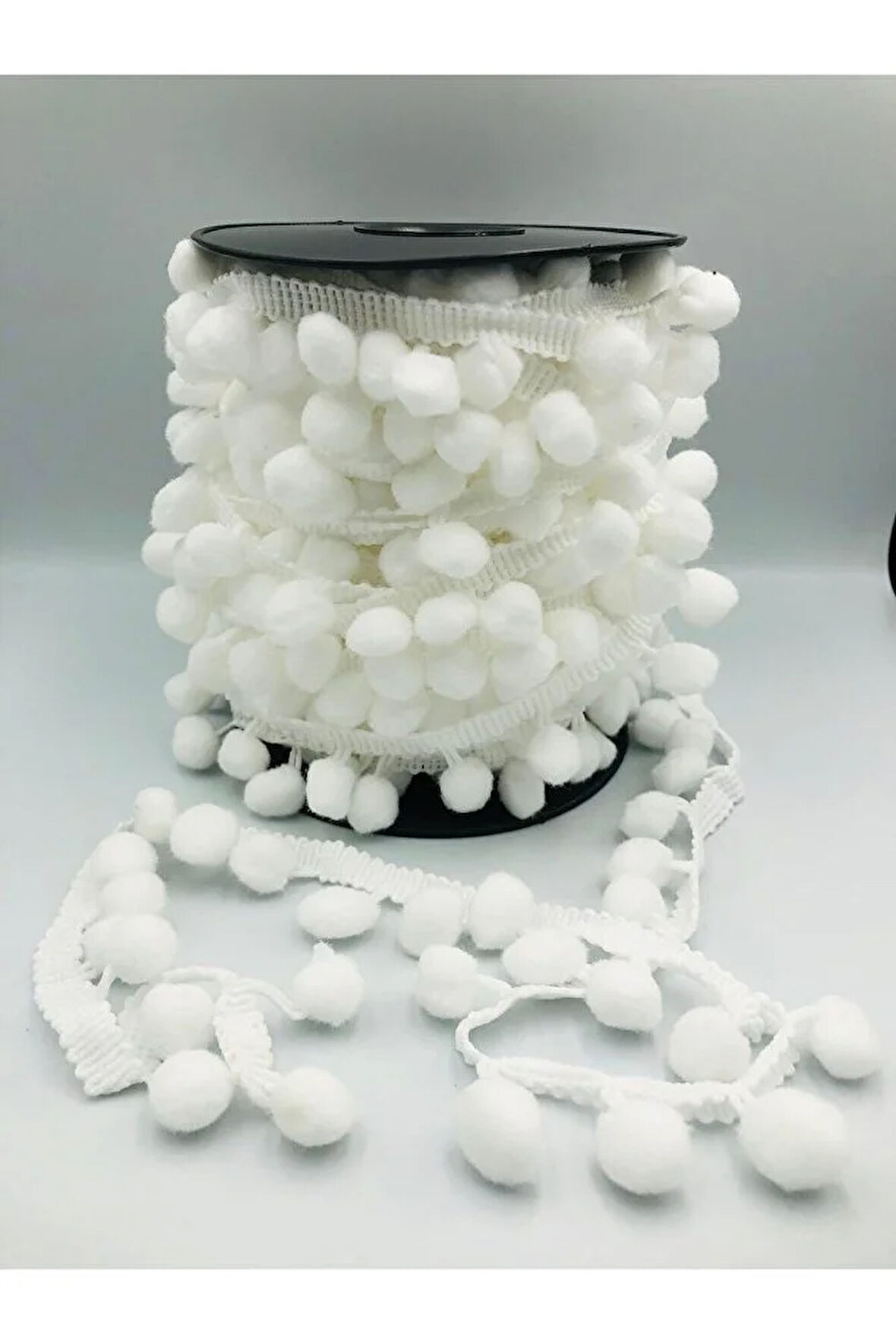 3 Metre Şerit Ponpon Dekoratif Şerit Metrelik Ponpon Re nkli Ponpon