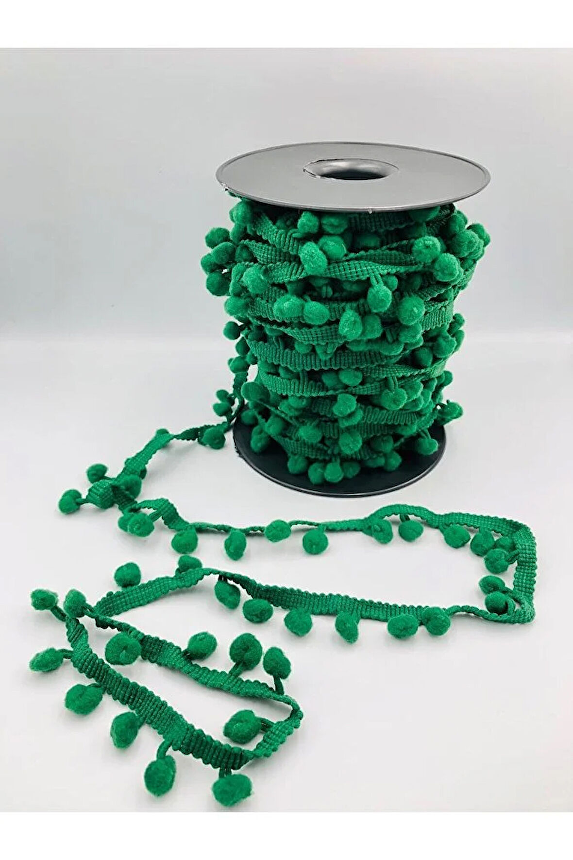 3 Metre Şerit Ponpon Dekoratif Şerit Metrelik Ponpon Re nkli Ponpon