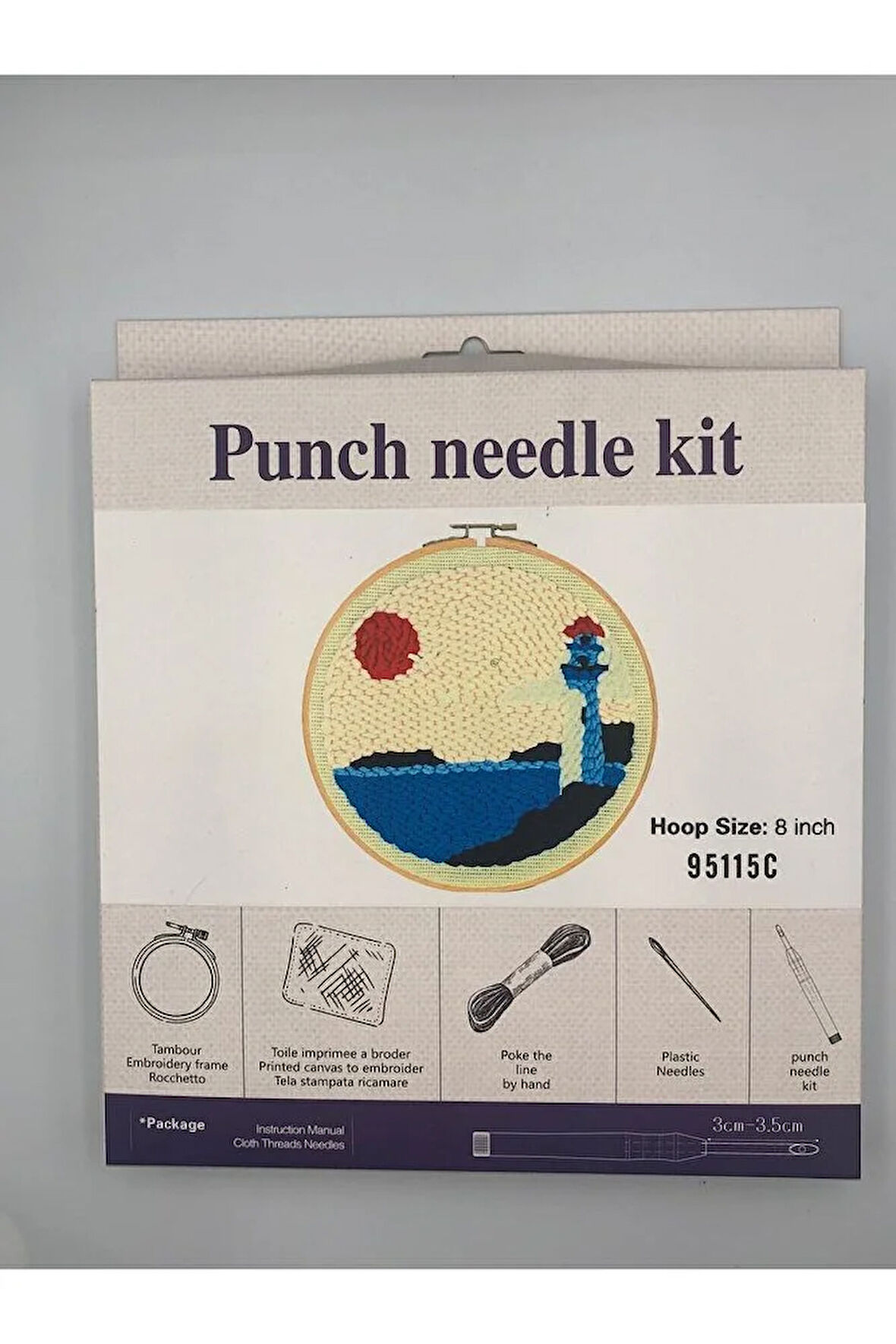 Kolay Başlangıç Seviye Yün Punch Kiti, Punch Nakış Seti, Çocuklar İçin Kit, Yün Kiti