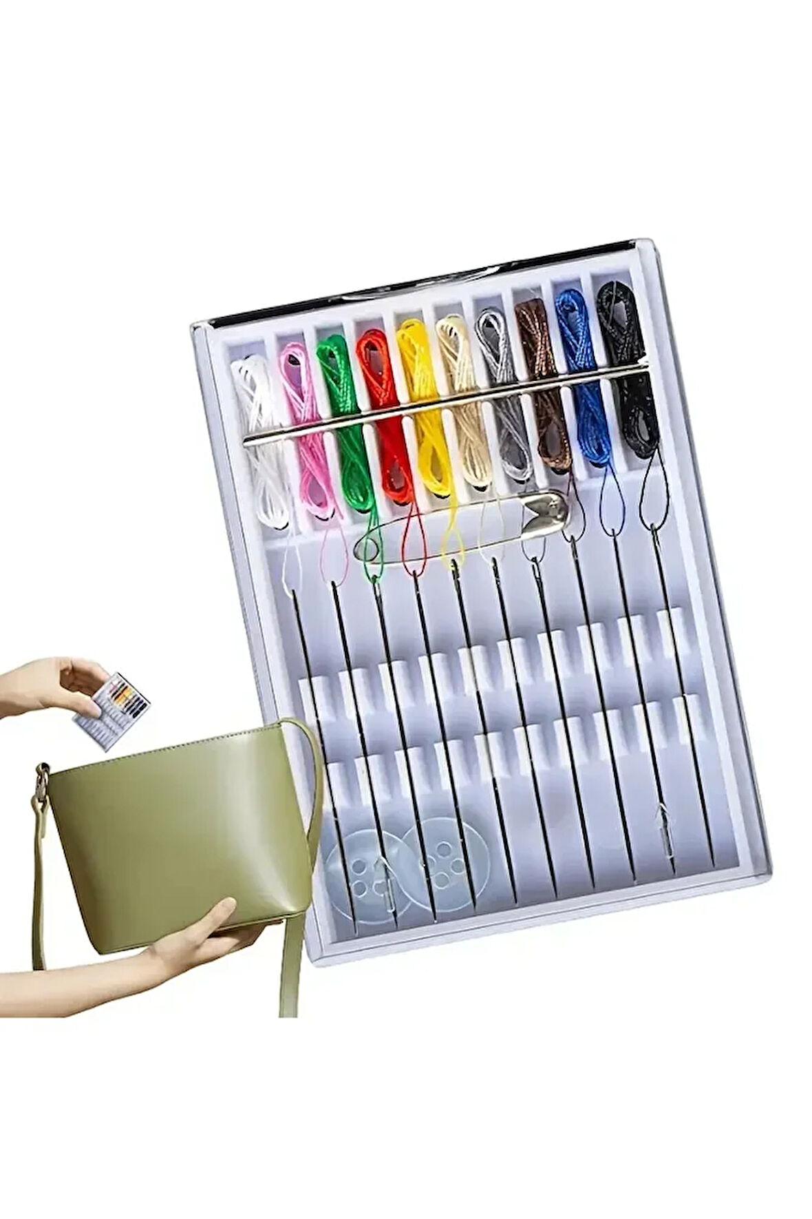 Mini Dikiş Seti Toplu Kolay Önceden Ipliklenmiş Iğne Seti Seyahat Dikiş Seti