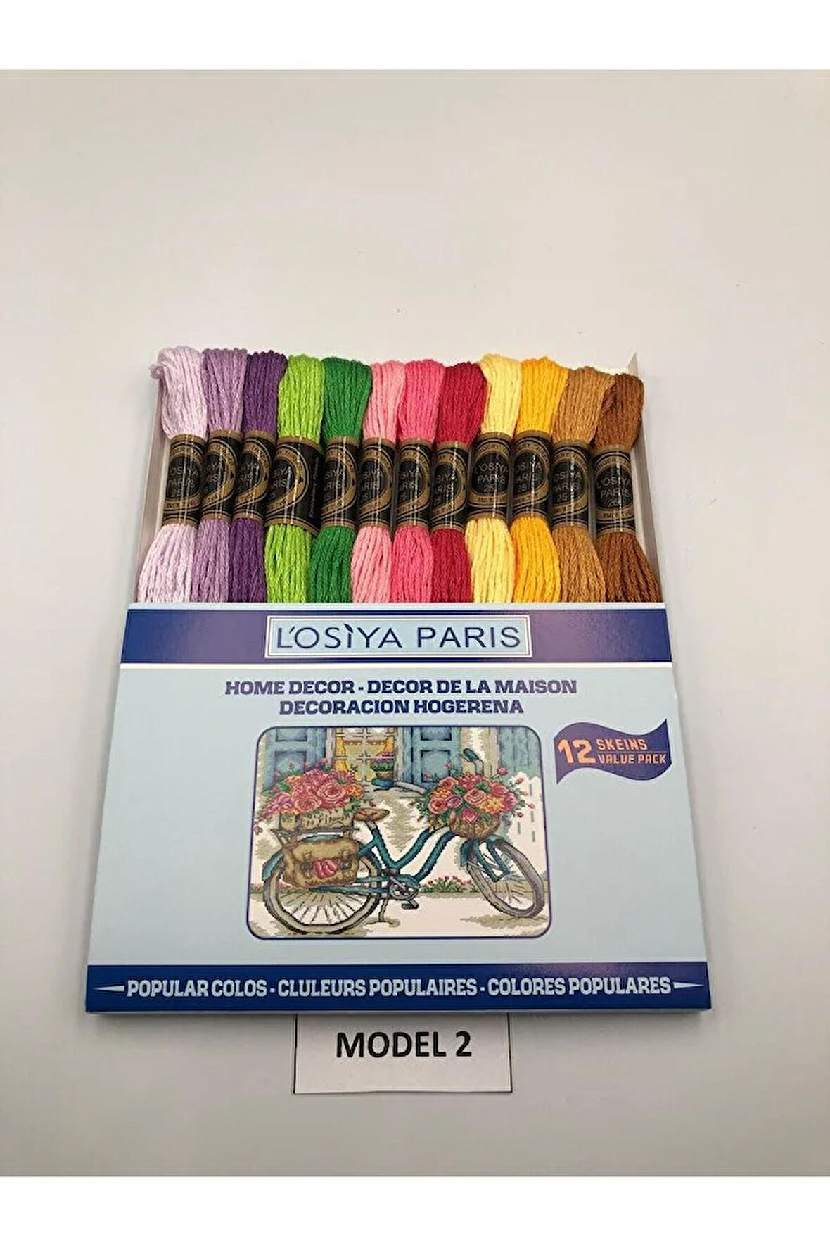 Losiya Paris Muline Ip Seti Etamin Ipi Kanaviçe Ipi Seti 12 Renk Koton