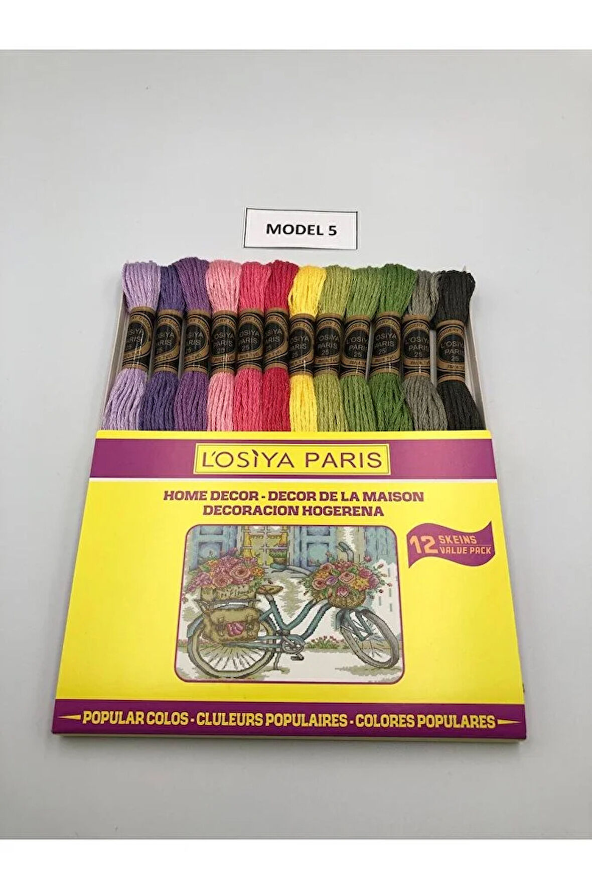 Losiya Paris Muline Ip Seti Etamin Ipi Kanaviçe Ipi Seti 12 Renk Koton