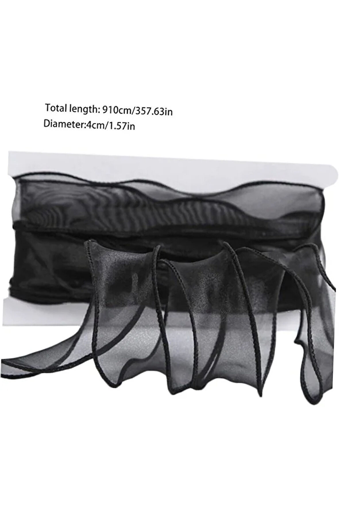 Fırfırlı Tül Organze Kurdele 2 Mt (7cm x 2mt), Çiçek Malzemesi, Gelin Buketi, Bohça Misinalı Fırfır