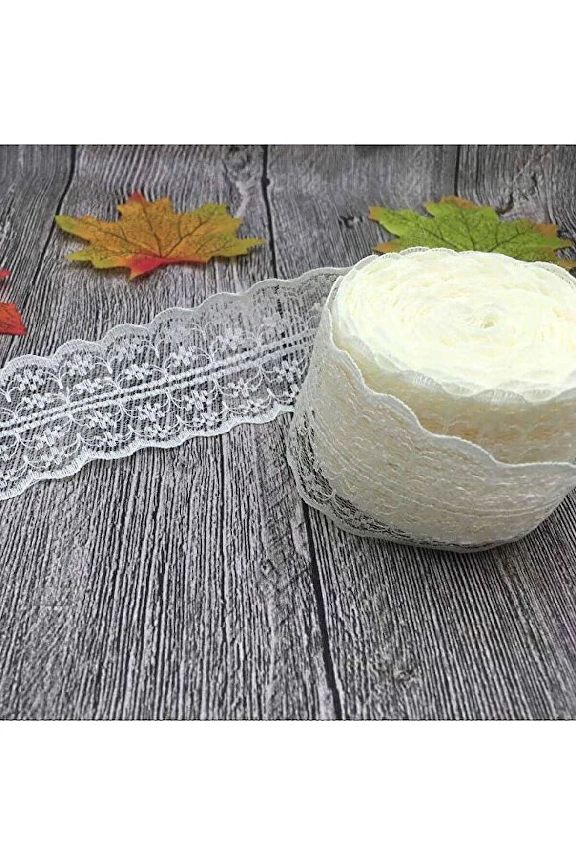 20 Metre Çift Katlı Güpür Dantel Kurdele ( En : 4,5 Cm)