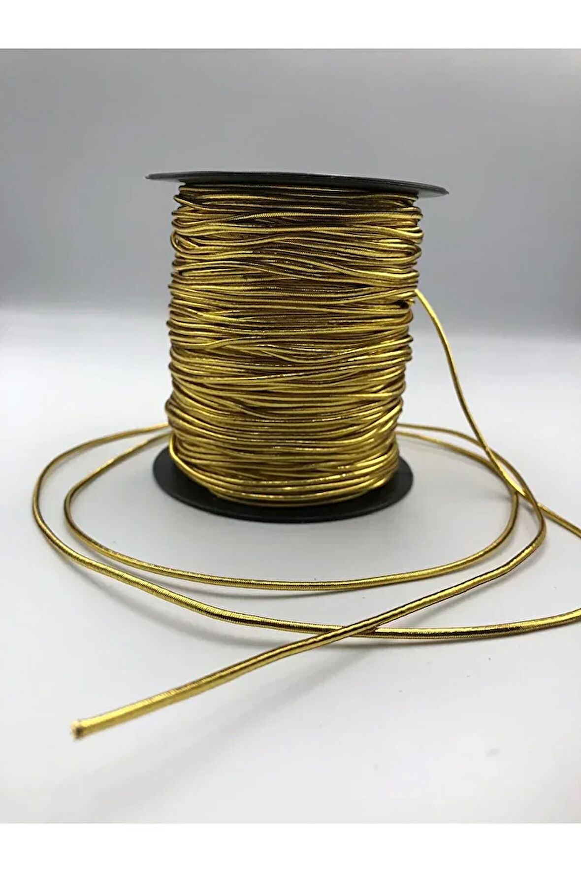 5 Metre Lastikli Dekoratif Simli Monofil İplik, Bileklik İpi , Paket İpi, Simli Lastik, Simli