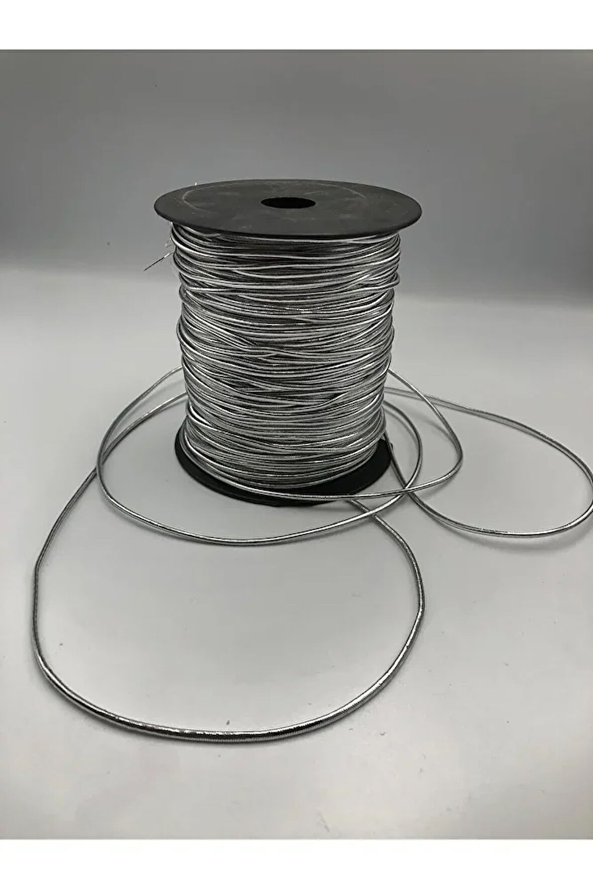 5 Metre Lastikli Dekoratif Simli Monofil İplik, Bileklik İpi , Paket İpi, Simli Lastik, Simli